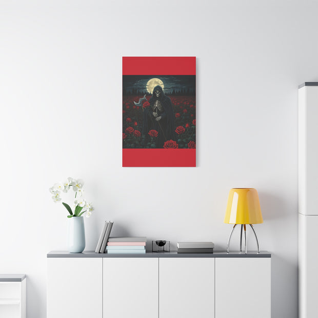 Gothic Rose Grim Reaper Canvas Wall Art