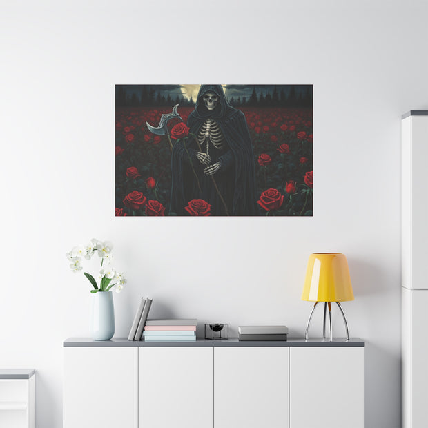 Gothic Rose Grim Reaper Canvas Wall Art