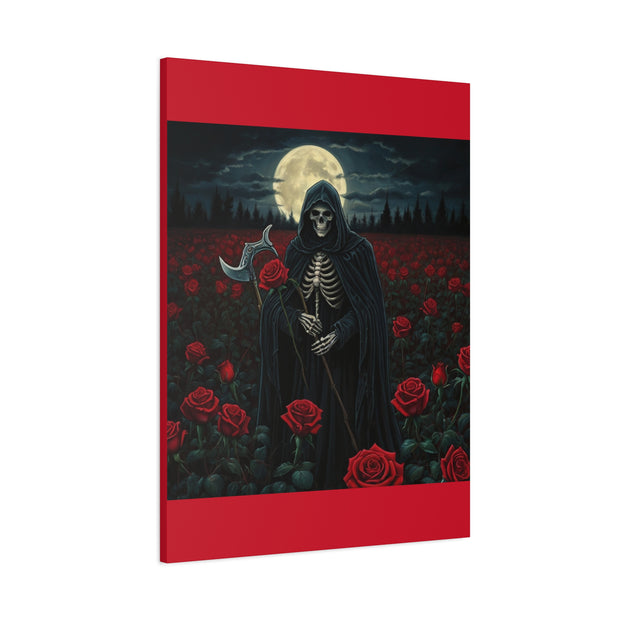 Gothic Rose Grim Reaper Canvas Wall Art