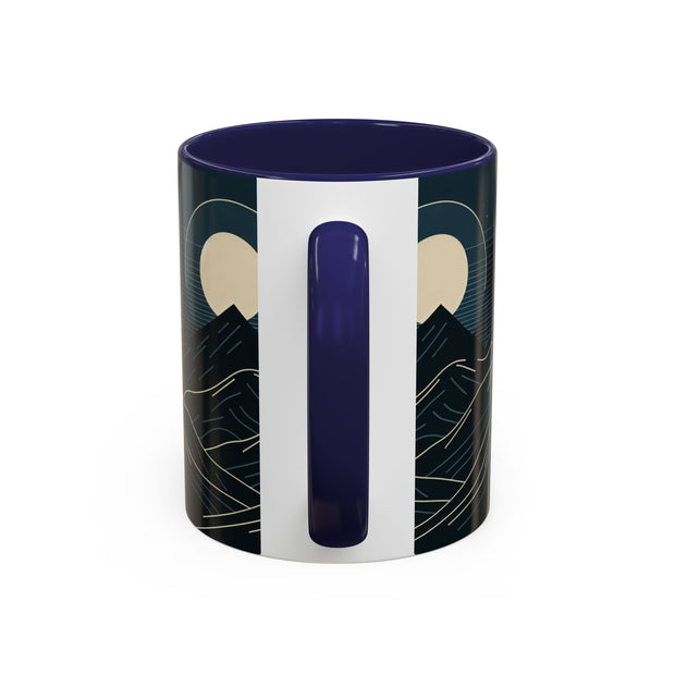 Mountain Moon Accent Coffee Mug, Cozy Mug for Coffee Lovers, Gifts for Nature Enthusiasts, Perfect for Home or Office, Ideal for Relaxation