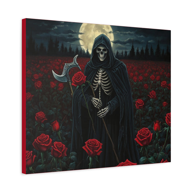 Gothic Rose Grim Reaper Canvas Wall Art