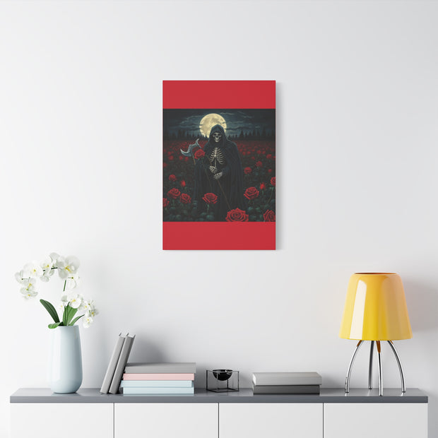 Gothic Rose Grim Reaper Canvas Wall Art