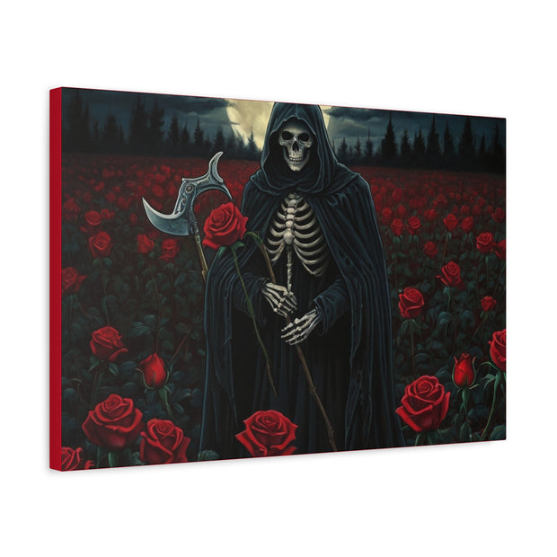 Gothic Rose Grim Reaper Canvas Wall Art