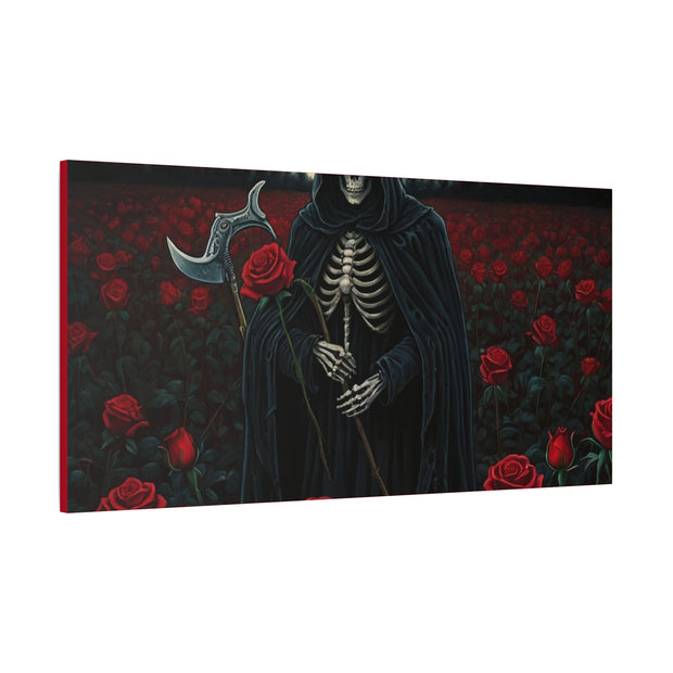 Gothic Rose Grim Reaper Canvas Wall Art