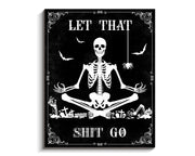 Black Skull Humor Bath Art