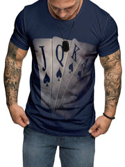 SOLY HUX Men's Plus Size Card Print Tees
