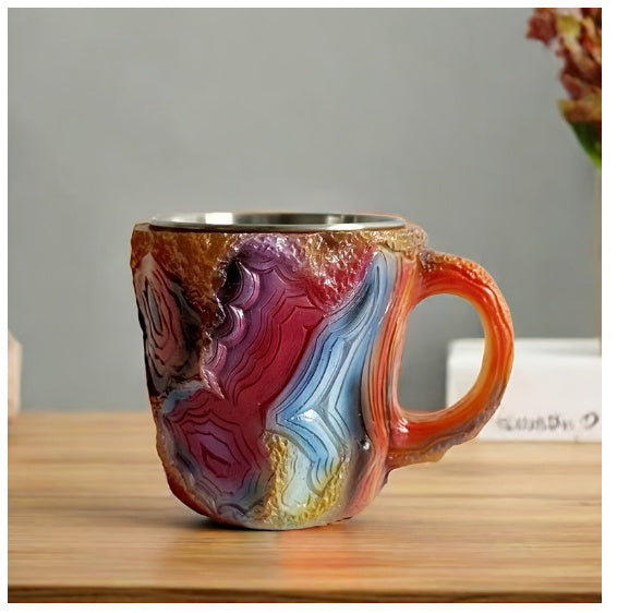 400ml Resin Mineral Crystal Coffee Mugs With Handles