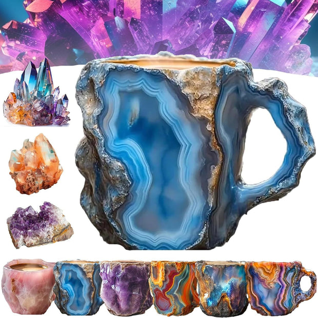 400ml Resin Mineral Crystal Coffee Mugs With Handles