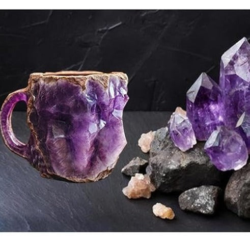 400ml Resin Mineral Crystal Coffee Mugs With Handles