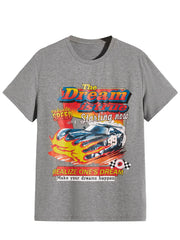 SOLY HUX Mens Graphic Tees Letter Print Vintage T-Shirts Short Sleeve Crewneck Casual Summer Tee Top Grey Car Graphic Large