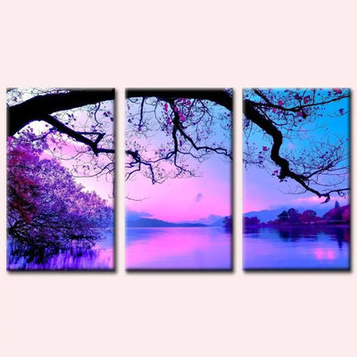 Scenic Triptych Digital Paint Art