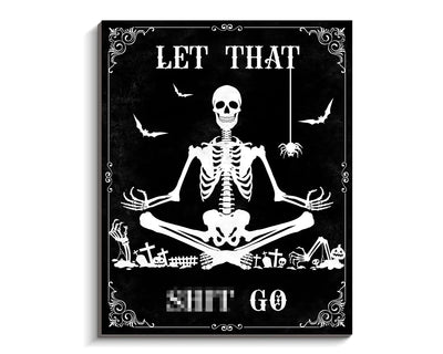 Black Skull Humor Bath Art