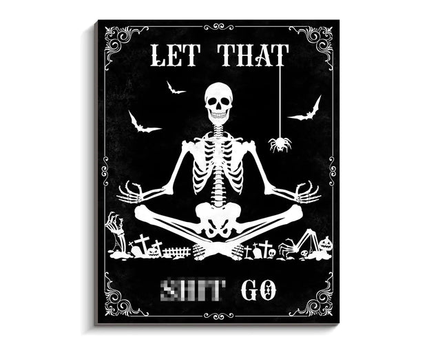 Black Skull Humor Bath Art