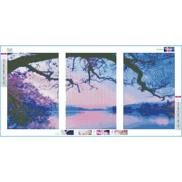 Scenic Triptych Digital Paint Art