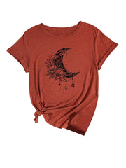 SweatyRocks Womens Moon Graphic Casual Tee